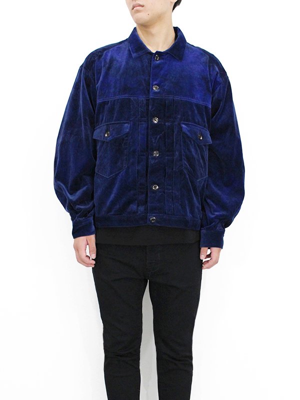 JieDa VELVET JACKET BLU - Nietzsche(ニーチェ) oNliNe SHOP