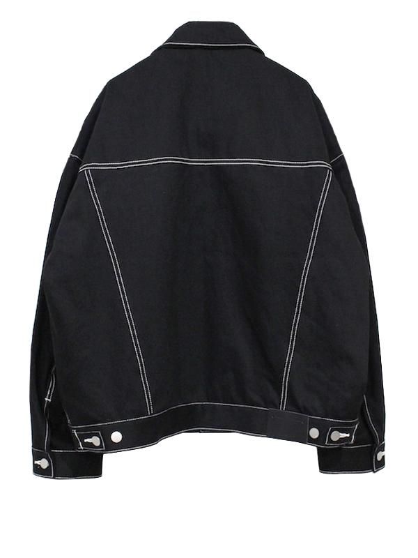 JieDa POWER SHOULDER DENIM JACKET BLK - Nietzsche(ニーチェ) oNliNe