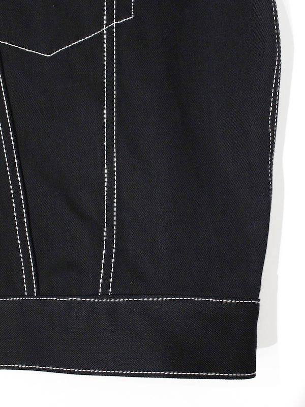 JieDa POWER SHOULDER DENIM JACKET BLK - Nietzsche(ニーチェ) oNliNe