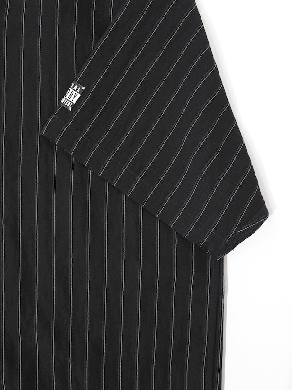 JieDa STRIPE OPEN COLLAR SHIRT black