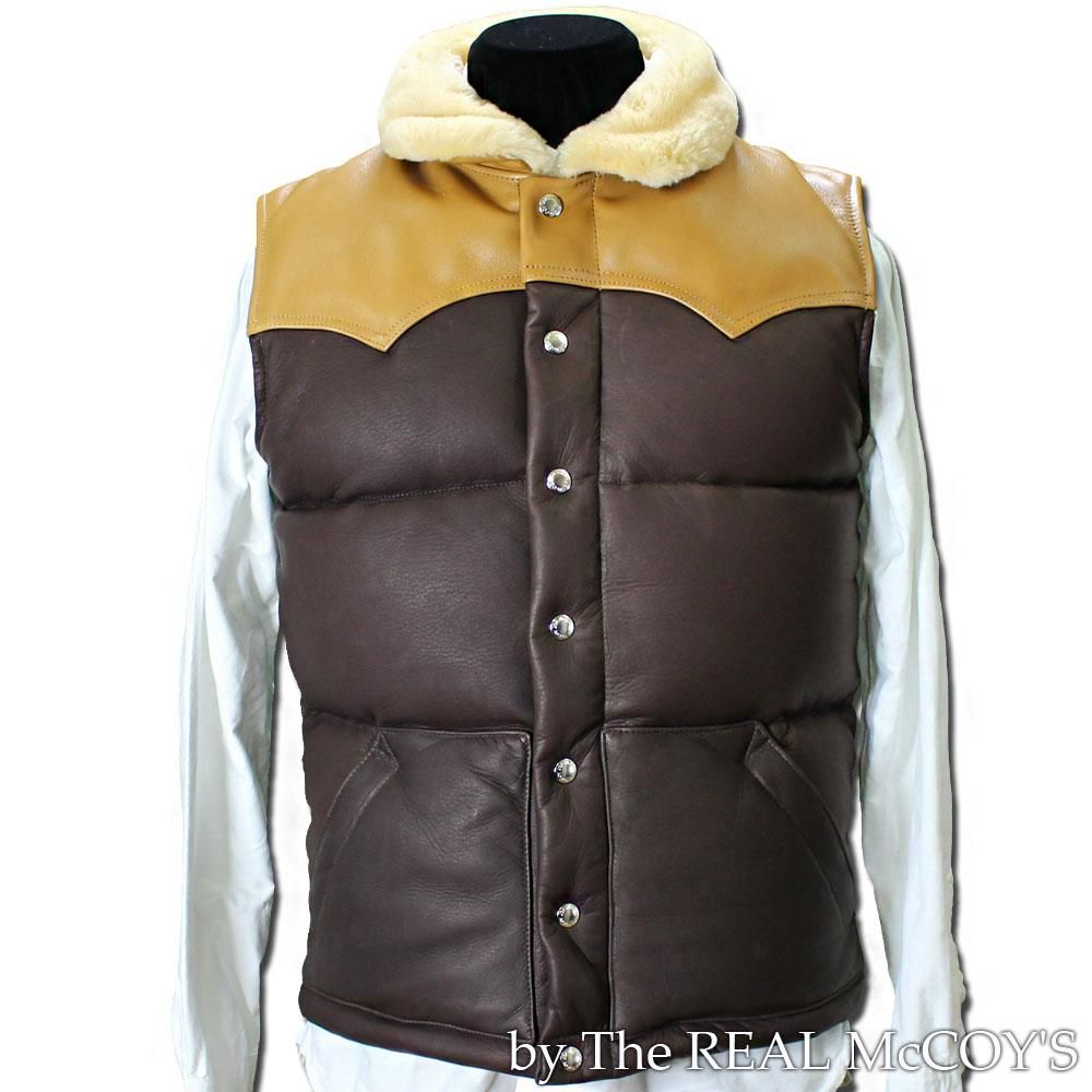 MOUTON COLLAR LEATHER DOWN VEST