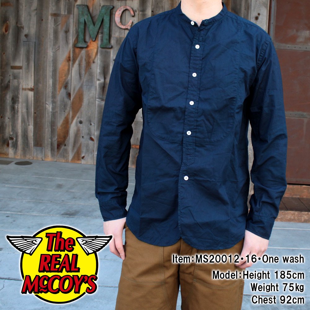 JOE McCOY MS20012 DOUBLE DIAMOND INDIGO DYE BAND COLLAR SHIRT