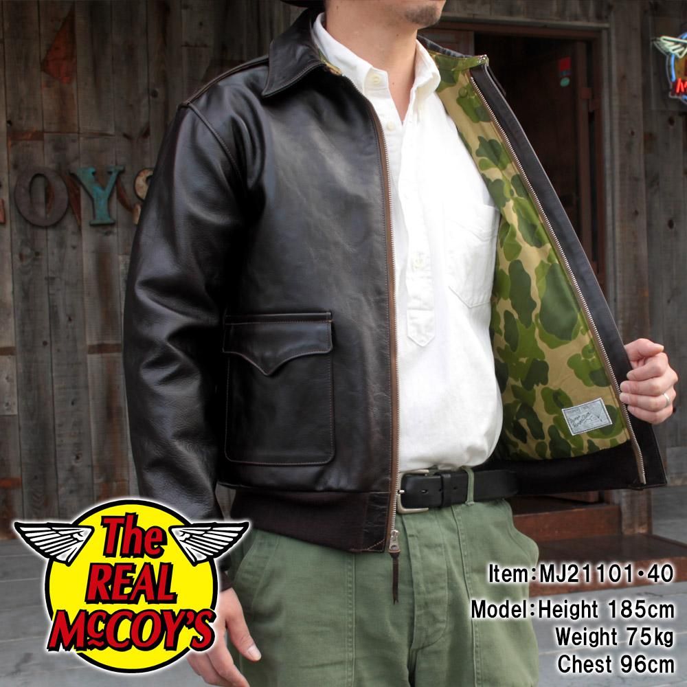 特別訳あり特価】 McCOY 新品未使用 ☆REAL REAL McCOY A-2 緑リブ