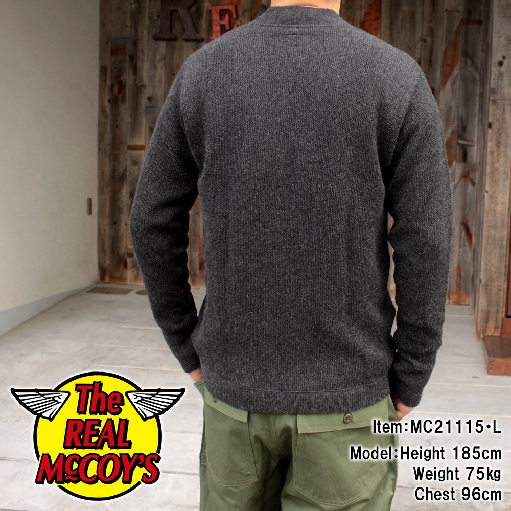 The REAL McCOY'S ザリアルマッコイズ MC21115 WOOL CASHMERE CARDIGAN ウール カシミア カーディガン カーキ系 40