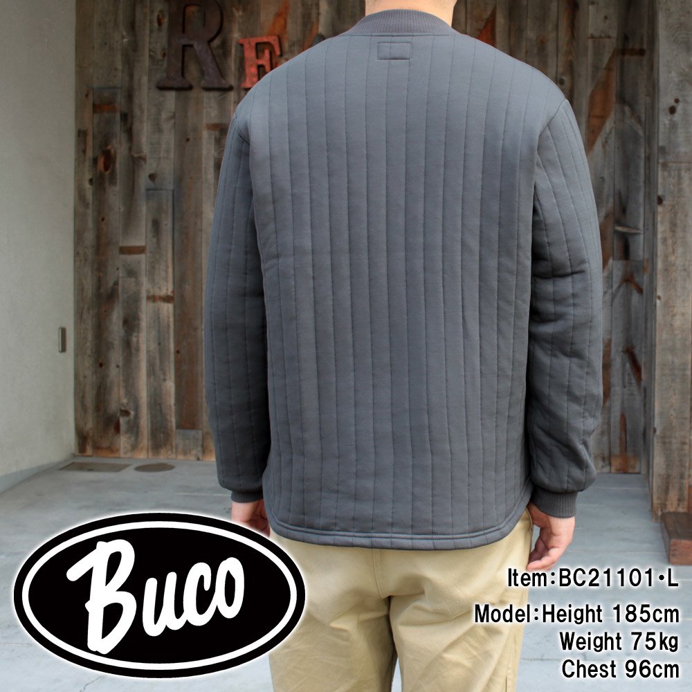 BUCO BC21101 BUCO F/Z NYLON QUILTED SWEATSHIRT