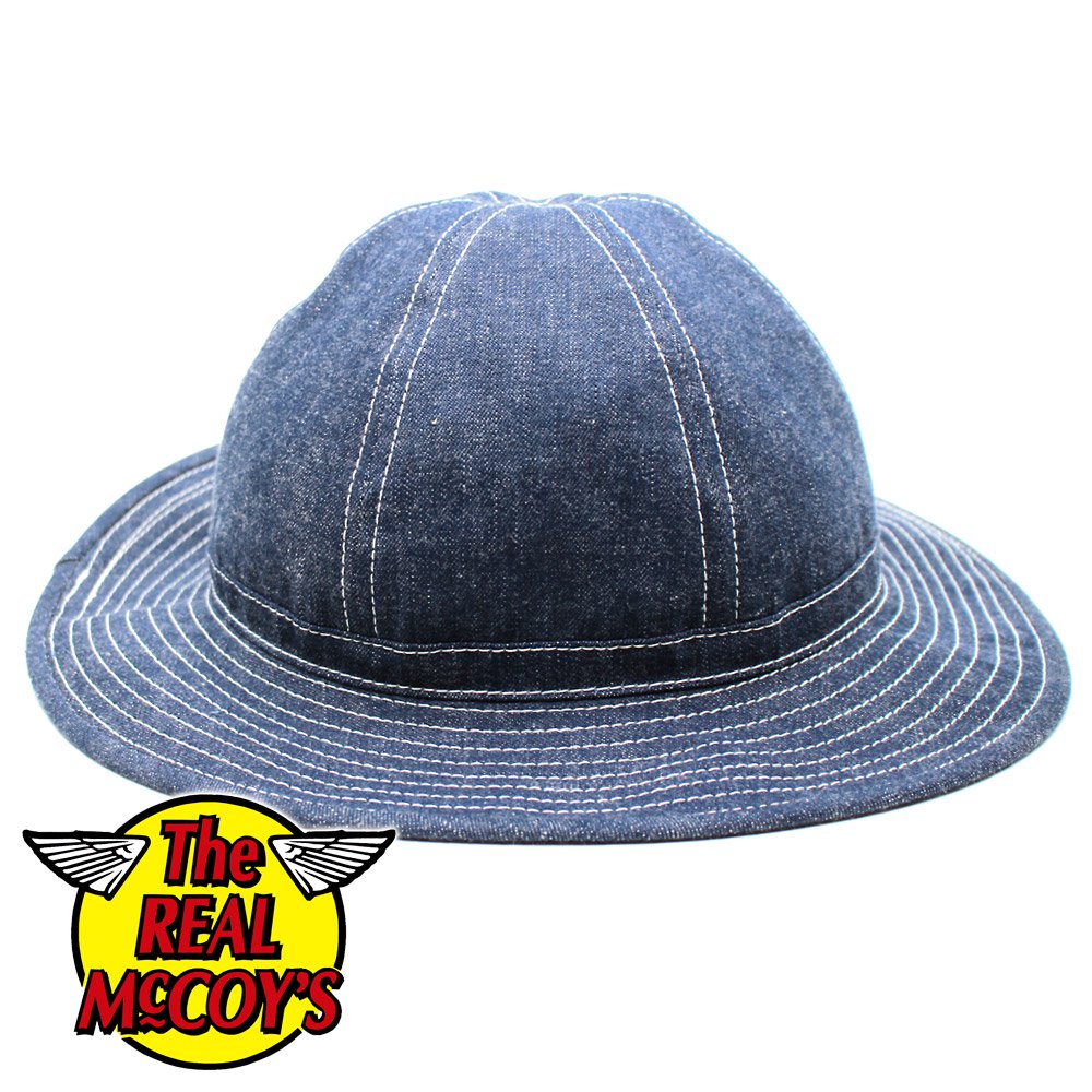 The REAL McCOY'S ザリアルマッコイズ 帽子 HAT WORKING DENIM BLUE デニム アーミー ハット インディゴブルー系 7 1/4【美品】