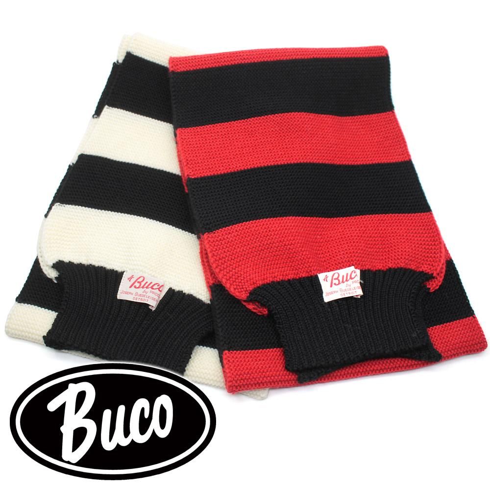 BUCO STRIPED WOOL KNIT SCARF