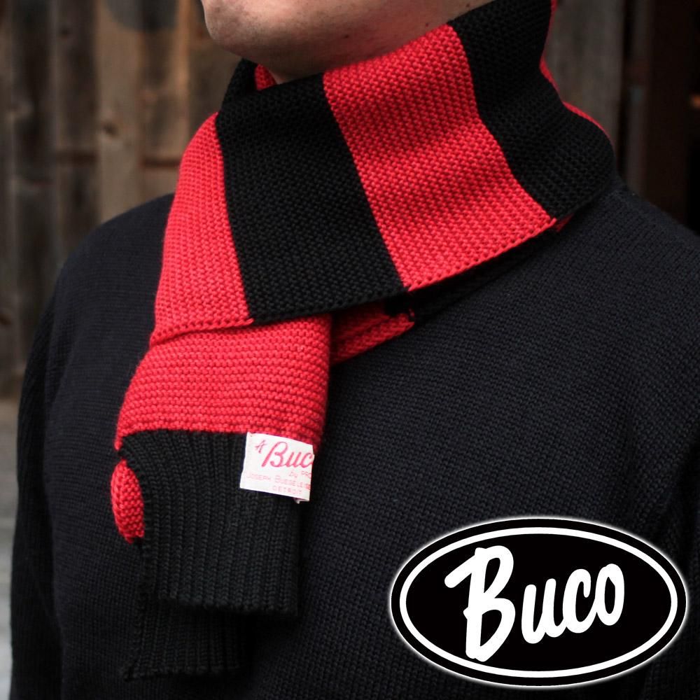 BUCO STRIPED WOOL KNIT SCARF