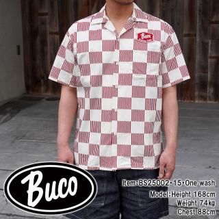 <img class='new_mark_img1' src='https://img.shop-pro.jp/img/new/icons15.gif' style='border:none;display:inline;margin:0px;padding:0px;width:auto;' />BUCO STRIPED-CHECKERED SHIRT S/S ȥ饤ץå ץ󥫥顼 Ⱦµ Х Х