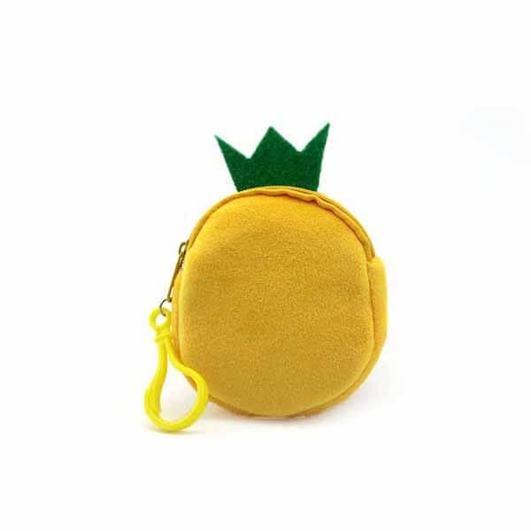 パイナップルグッズ・アクセサリー フック付きミニコインケース リアル