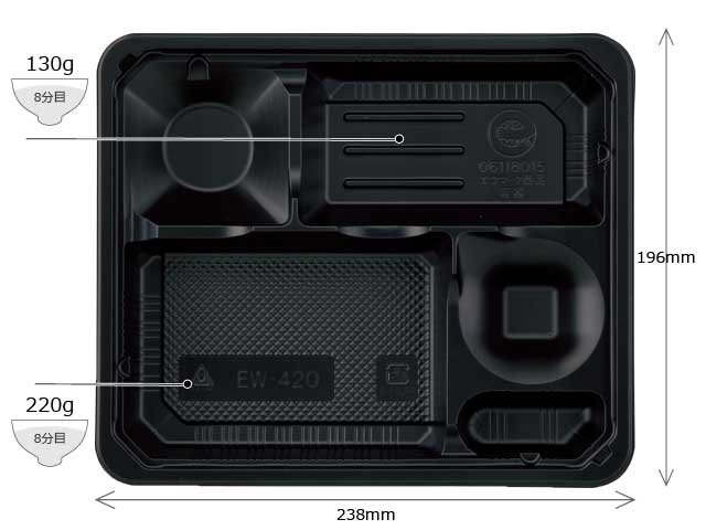 【まとめてお得】耐熱　EWシリーズ　EW-420 セット　５ケース（400入×５ケース） - 使い捨て弁当容器・弁当箱・食器の格安通販サイト 包材王  ワンパック