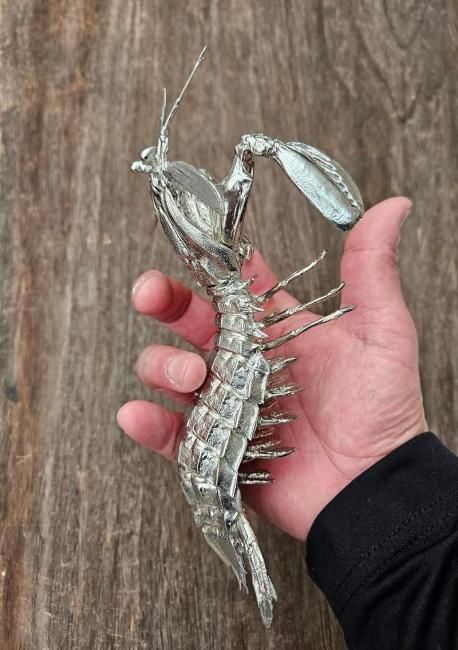 鰯金属化　イワシ金属化　イセエビ　伊勢海老　作品　フィギュア　置物　工芸 鰯金属化 イワシ金属化 イセエビ 伊勢海老 作品 フィギュア 置物