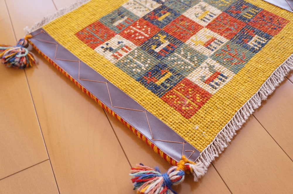 イランの手織り絨毯 ギャッベ 40 x 40cm - 5 - シルクロードキャラバン