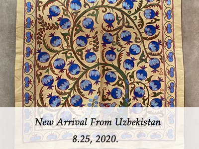 独特な店 スザニ 鳥モチーフ タペストリー ウズベキスタン伝統手刺繍 