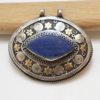 【アンティーク　花形ペンダント　ガーネット　アフガニスタン国より アンティーク 花形ペンダント ガーネット アフガニスタン国より