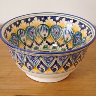 ウズベキスタン　リシタンの陶器　お椀型　白　16ｃｍ 2