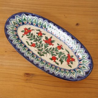 ウズベキスタン　リシタンの陶器　　オーバル８