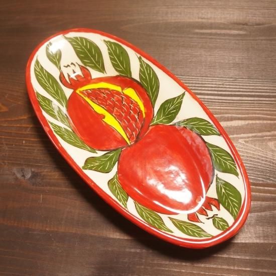 ウズベキスタン伝統模様の装飾皿 直径約37cm ウズベキスタン伝統模様の