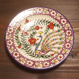 ウズベキスタン　リシタンの陶器　皿　花模様　17.5ｃｍ　3