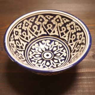 ウズベキスタン　リシタンの陶器　カップ中　青白-02