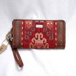 アルメニア　革とキリム模様の財布-３