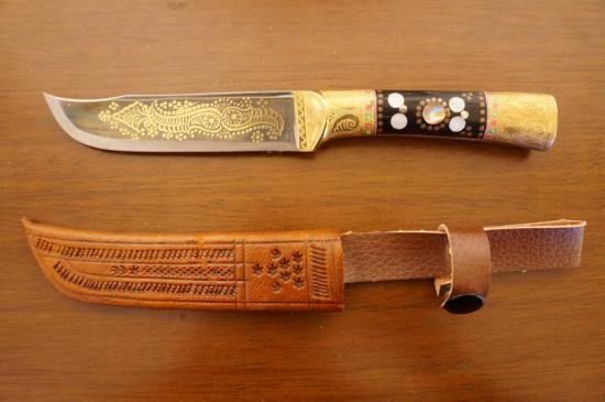 伝統工芸装飾ナイフ ウイグルナイフ 伝統英吉砂ナイフ 重厚タイプ 