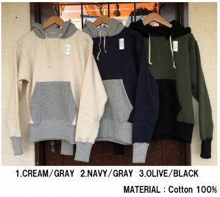 <img class='new_mark_img1' src='https://img.shop-pro.jp/img/new/icons15.gif' style='border:none;display:inline;margin:0px;padding:0px;width:auto;' />26349 SWEAT PARKA   -TWO TONE-