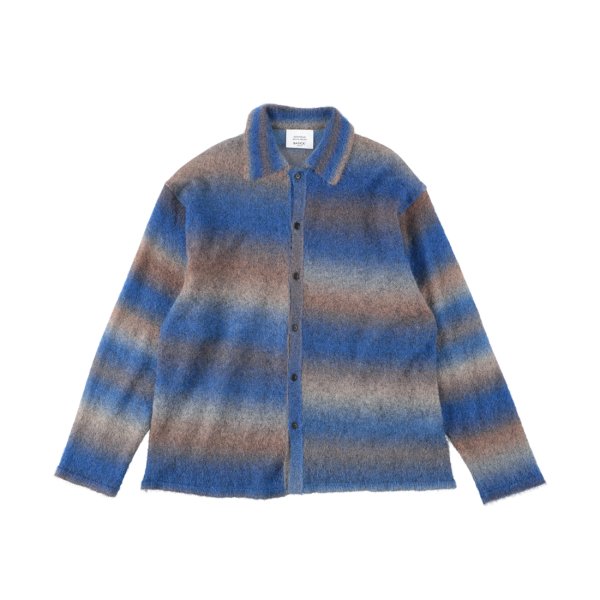 <img class='new_mark_img1' src='https://img.shop-pro.jp/img/new/icons14.gif' style='border:none;display:inline;margin:0px;padding:0px;width:auto;' />Shadow Stripe Knit Shirt<br> BLUE×GRAY