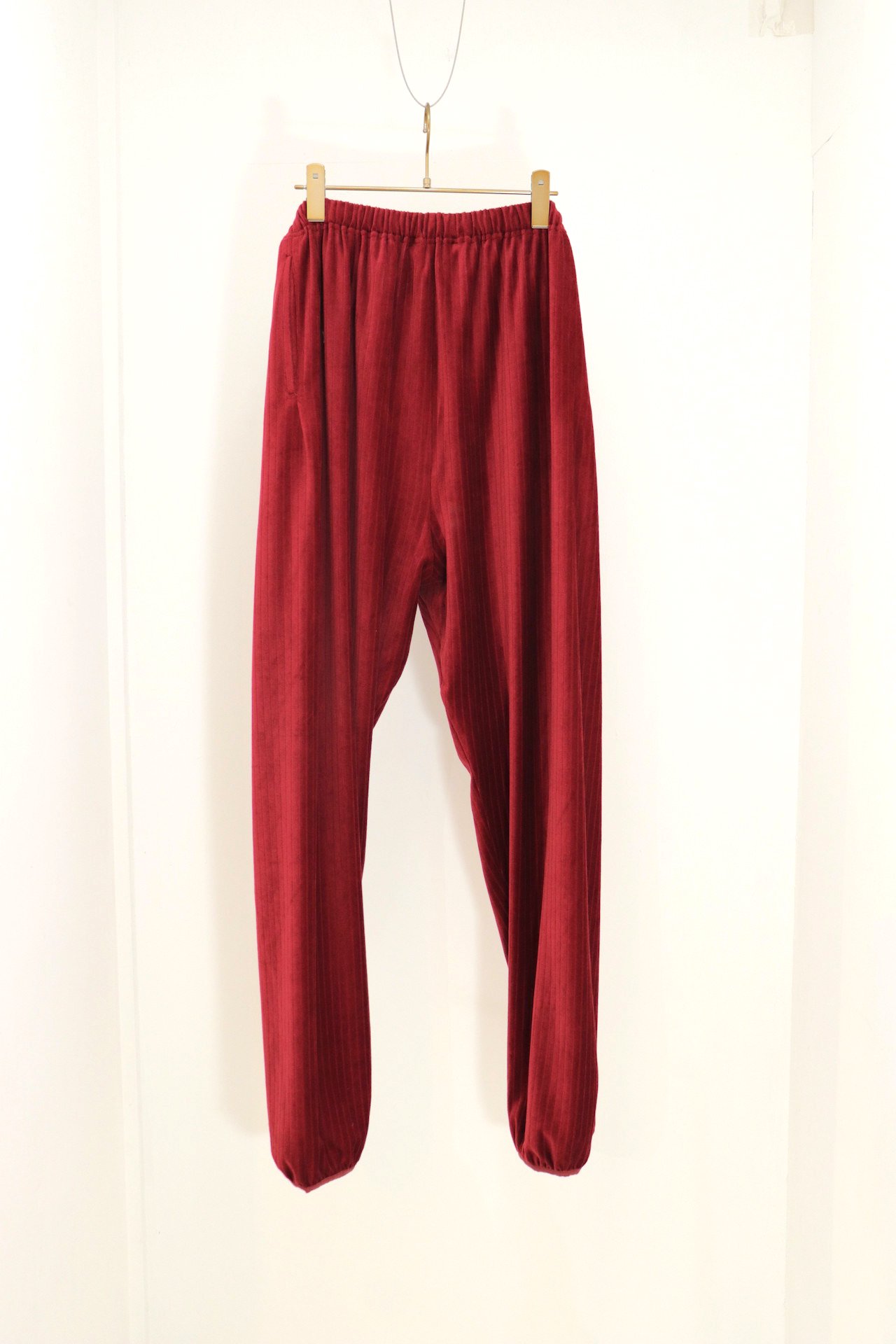 SUMMER VELOUR PANTS(BLACK)(D.OLIVE)(NATURAL)(BORDEAUX) - 【fever