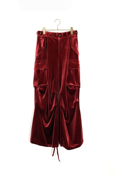 <img class='new_mark_img1' src='https://img.shop-pro.jp/img/new/icons14.gif' style='border:none;display:inline;margin:0px;padding:0px;width:auto;' />PAINTED VELVET CARGO PANTS<br>(BORDEAUX)