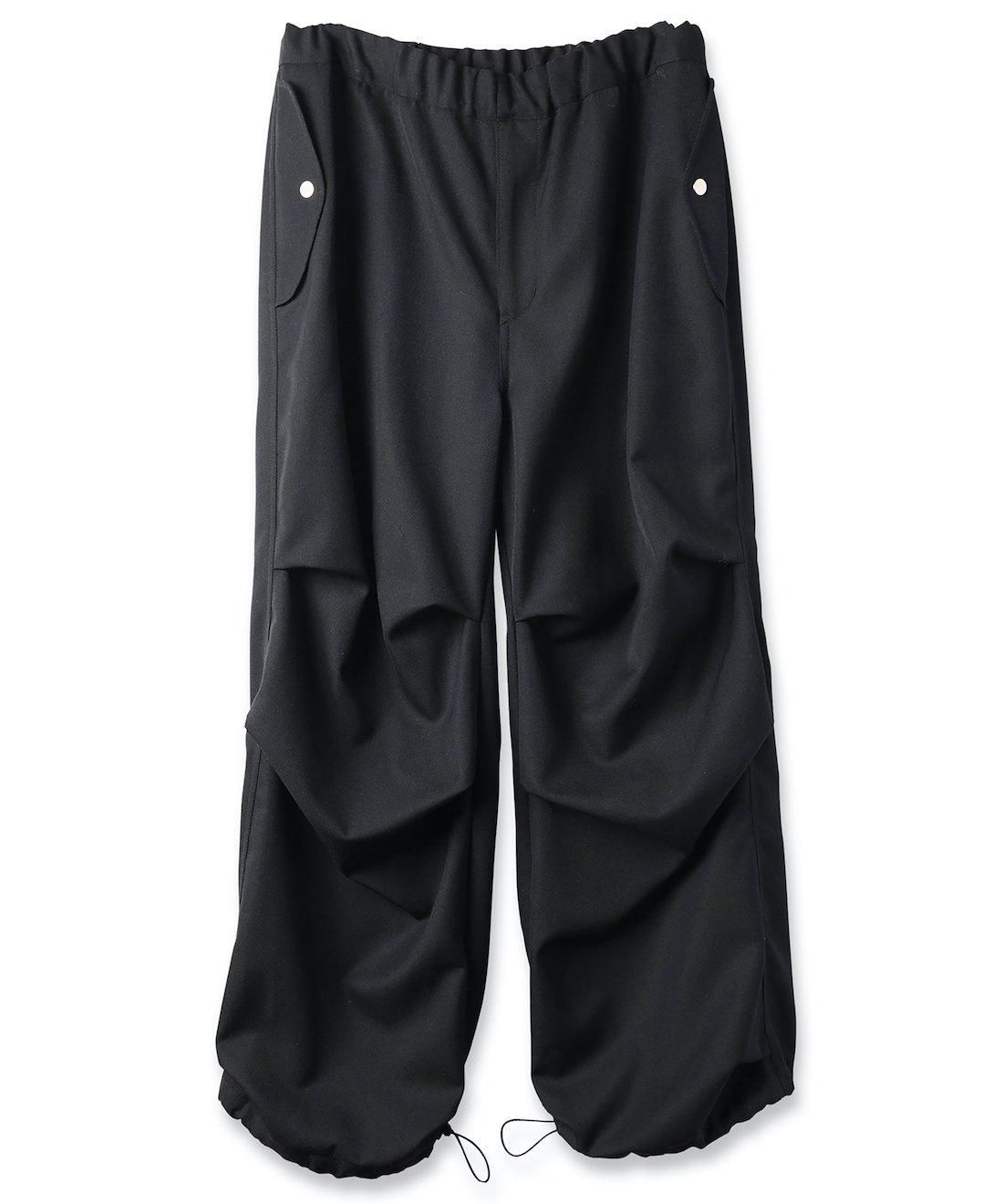 Jieda ジエダ ナイロン パラシュートパンツ ブラック JIEDA ジエダ 24AW LOOSE PARACHUTE PANTS | CATEGORY,PANTS