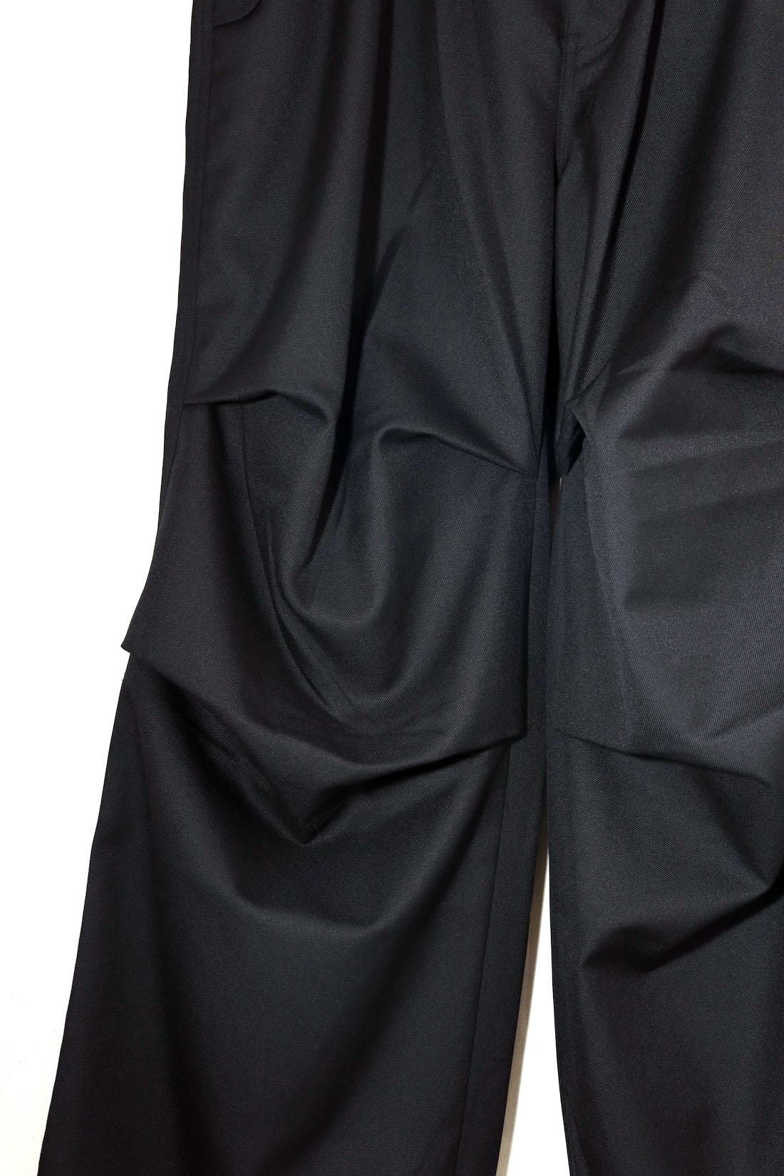 Jieda ジエダ ナイロン パラシュートパンツ ブラック JIEDA ジエダ 24AW LOOSE PARACHUTE PANTS | CATEGORY,PANTS