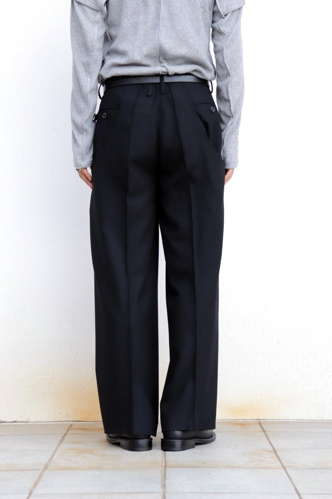 NVRFRGT CHARCOAL S-CURVED WIDE LEG UTILITY TROUSERS
