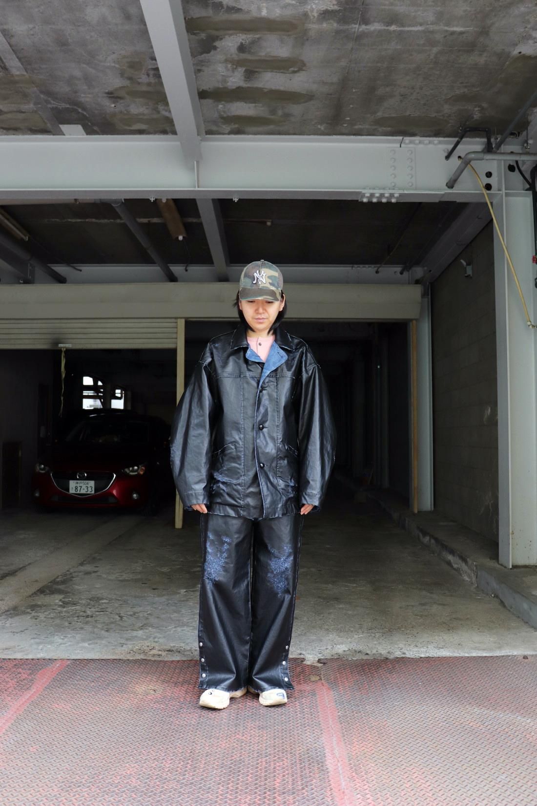 doublet コーティングブラックストレートデニム BLACK WAX COATING STRAIGHT DENIM：ブラックワックス