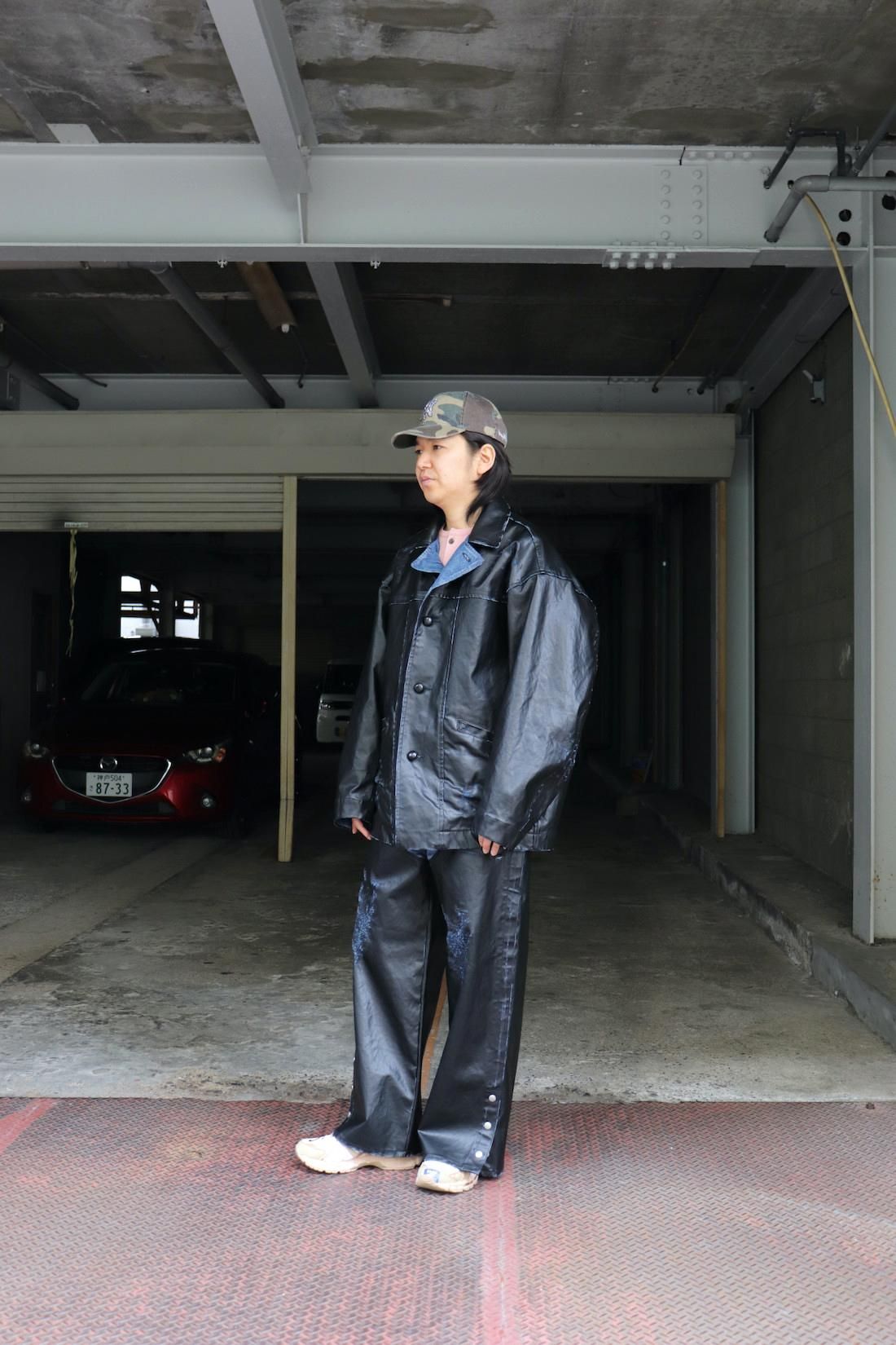 doublet コーティングブラックストレートデニム BLACK WAX COATING STRAIGHT DENIM：ブラックワックス