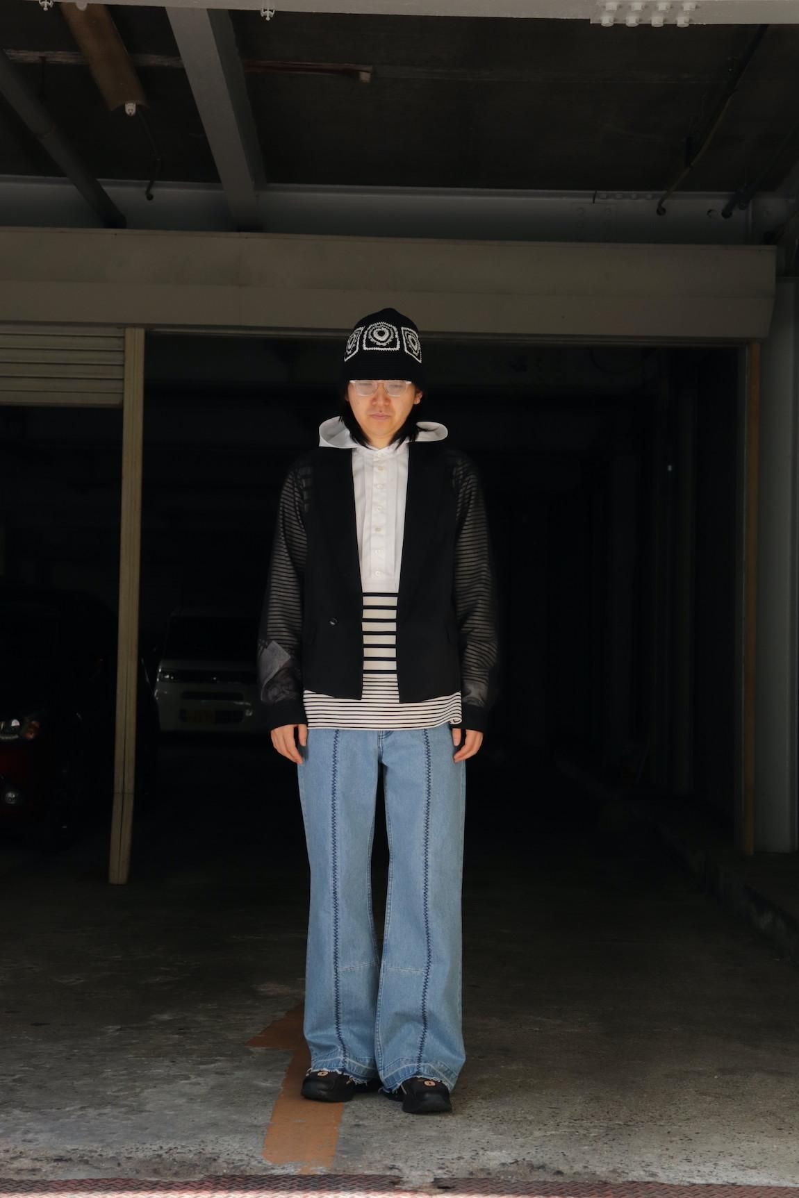 Rich I リッチアイ ストレートデニムパンツ　未使用タグ付き セール】 〈洗濯機可能〉サイド スリット ストレート デニム