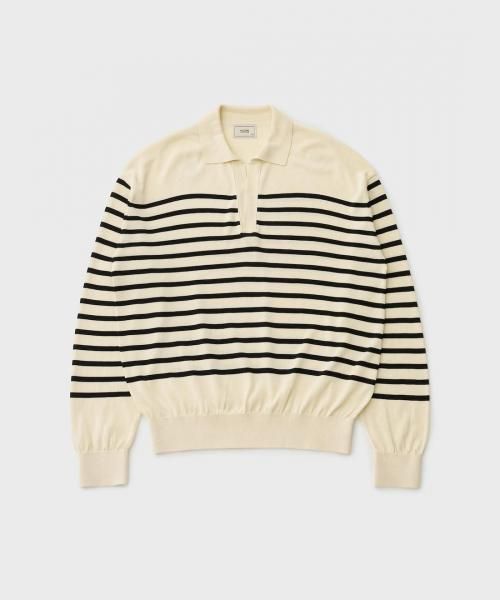 <img class='new_mark_img1' src='https://img.shop-pro.jp/img/new/icons14.gif' style='border:none;display:inline;margin:0px;padding:0px;width:auto;' />Sailor Silk Open-collar Knit<br>(ECRU/BLK)