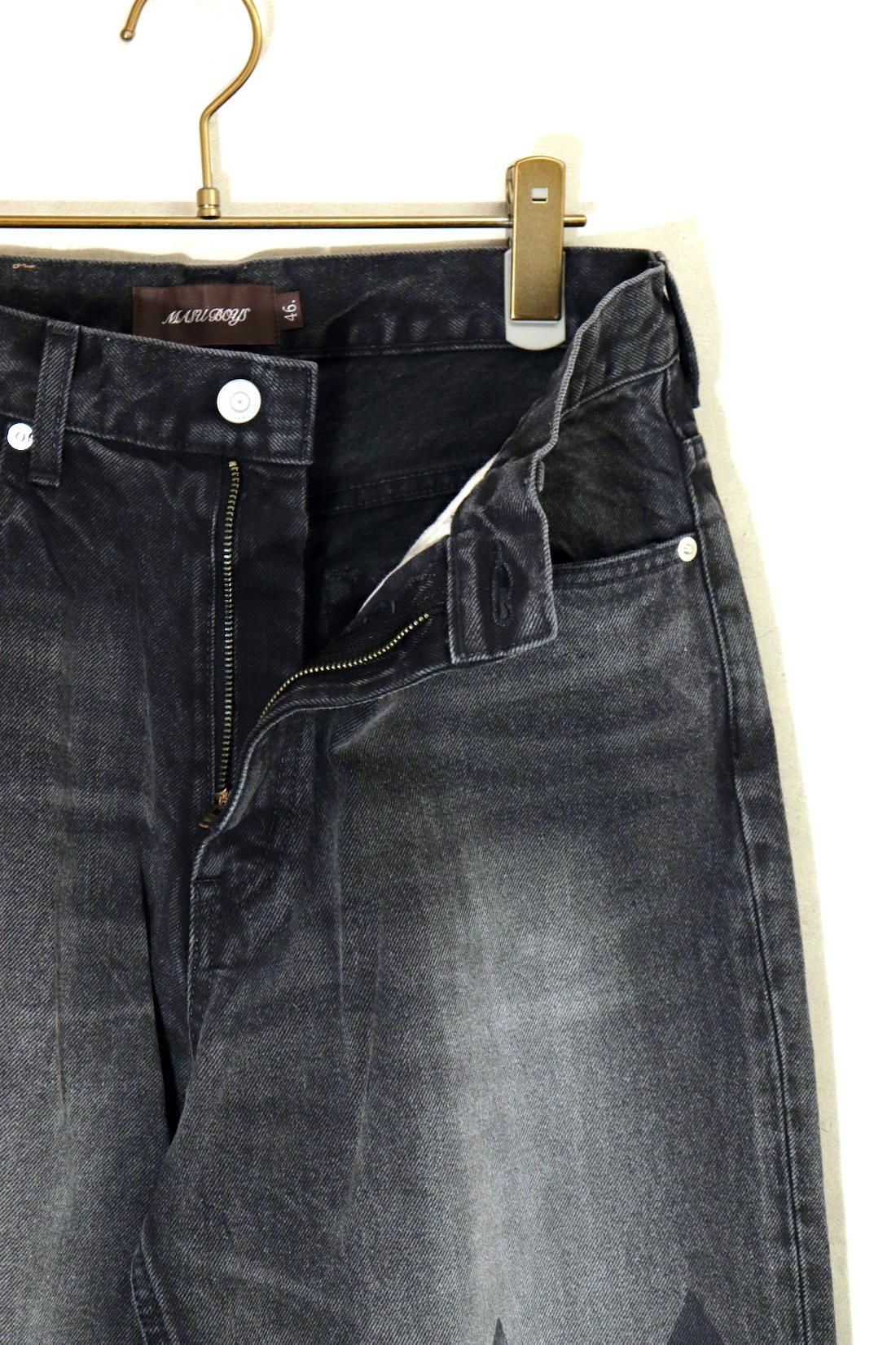最安値 MASU デニムパンツ BLACK 46 22AW MASU BAGGY FIT JEANS FADED BLACK
