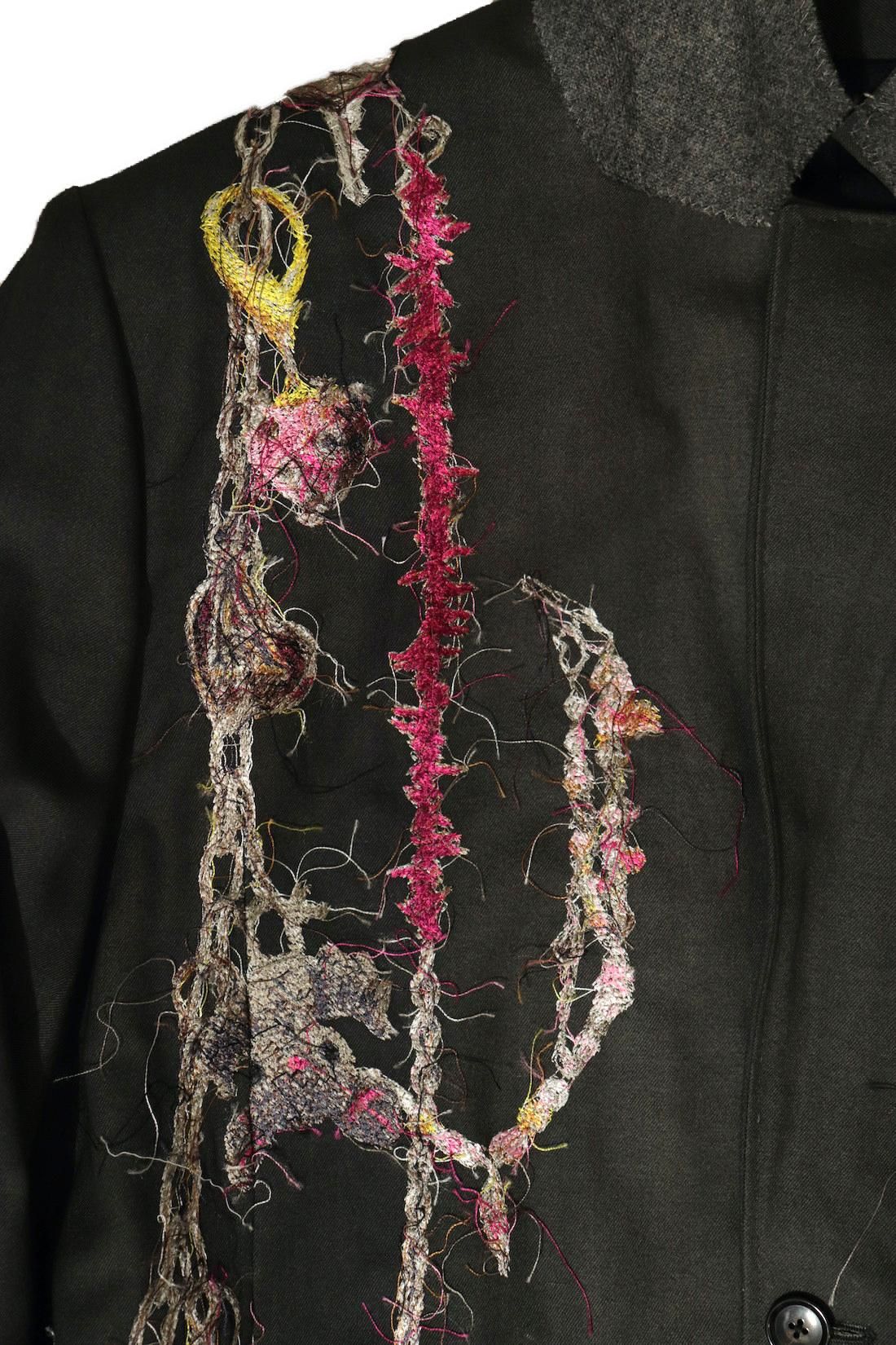 doublet 刺繍入りブラックテーラードジャケット doublet(ダブレット) チェーンテーラードジャケット