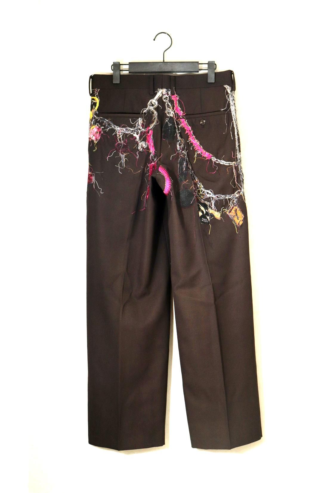 パンツ doublet BURNING EMBROIDERY TROUSERS Doublet Black Burning Embroidery Trousers Doublet