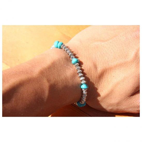 BUTTON WORKS TURQUOISE BRACELET ボタンワーターコイズ ブレスレット