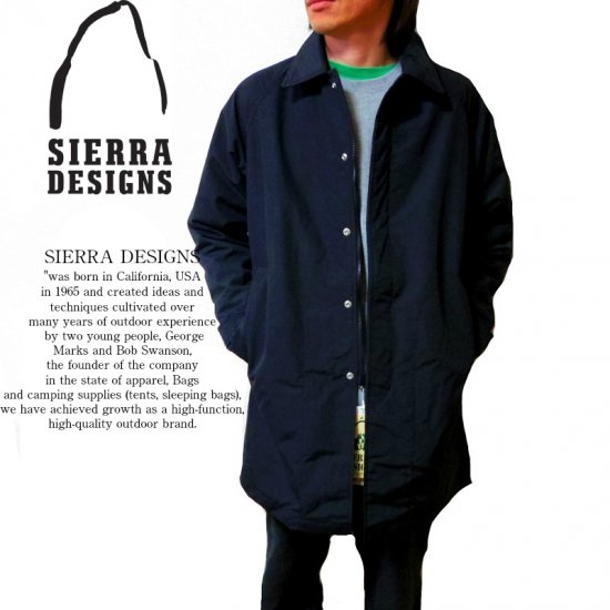 SIERRA DESIGNS ステンカラーコート ブラック シェラデザイン タコマ 