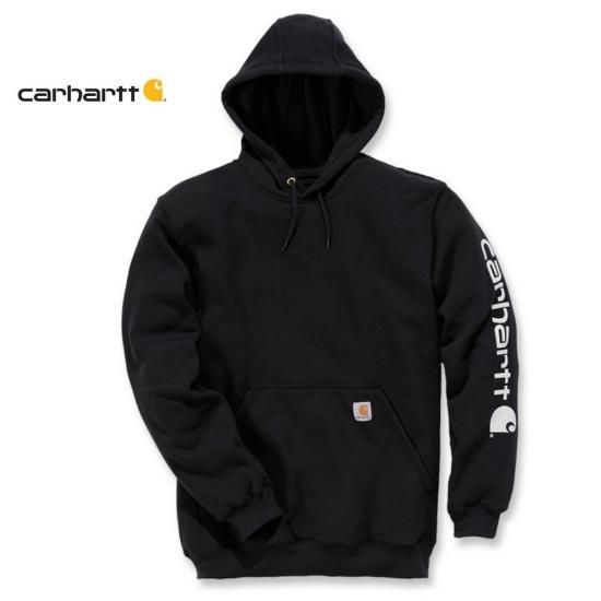 CARHARTT カーハート プルオーバーパーカー ブラック k288 袖ロゴ ワーク 北海道網走MKCLOTHINGSTORE