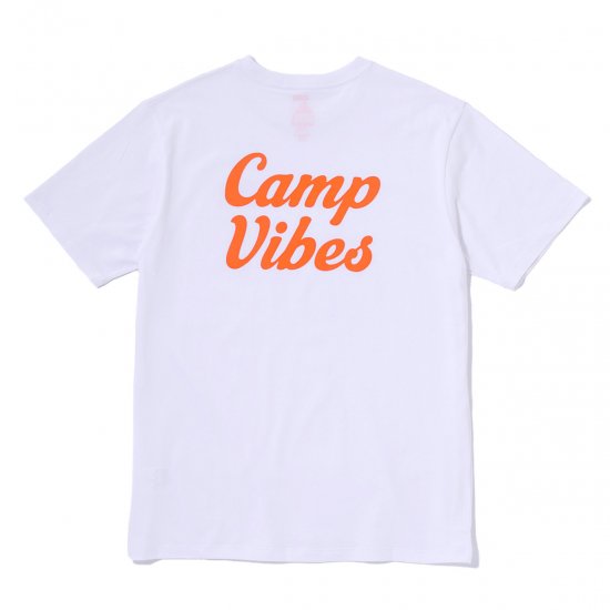 POLER ポーラー 半袖 Tシャツ ホワイト/ブラック 2カラー バックプリント CAMP VIBES TEE メンズ レディース  ユニセックス北海道MKCLOTINGSTORE