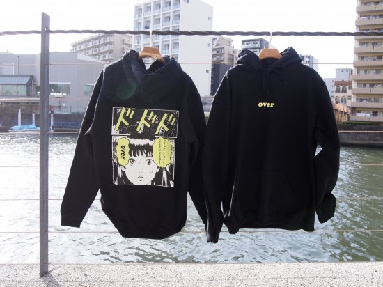 over オーバー プルオーバーパーカー ブラック バックプリント有り Dragon’ s Head Hoodie BLACK メンズ レディース