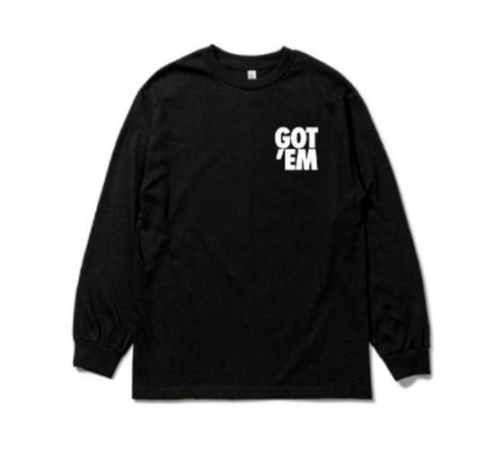 ロゴTシャツ 長袖 ロンT バックプリント ホワイト 白 ブラック