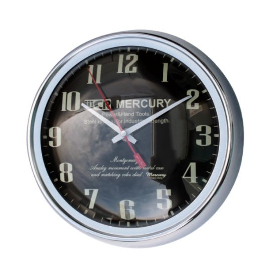 MERCURY マーキュリーウォールクロック ブラック 黒 WALL CLOCK MONTGOMERY インダストリアル アメリカン ビンテージ  プレゼントにも