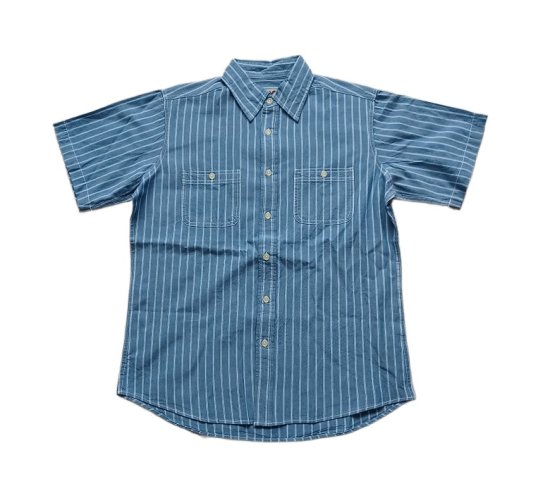 CAMCO カムコ RAILROAD ST.S/S 半袖 レイルロードストライプ シャンブレーシャツ ワークシャツ 半袖シャツ アメカジ メンズ  レディース 古着好きにも