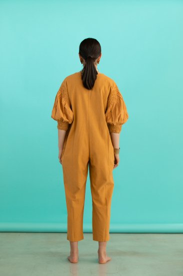 50%Off!! KiiRA◇ Smocking jump suit, CAMEL - MaRiet 