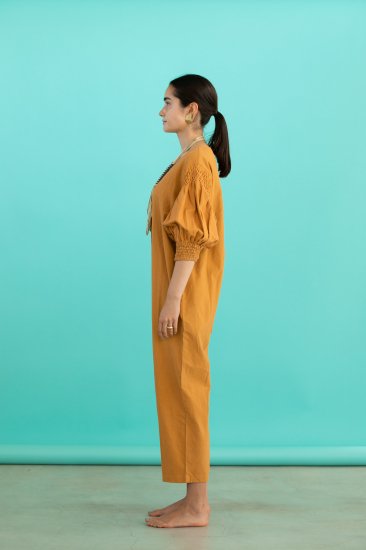 50%Off!! KiiRA◇ Smocking jump suit, CAMEL - MaRiet 